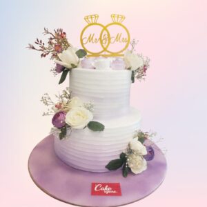 White Vintage Cream Wedding Cake 4 Kg from Cake Square Chennai.