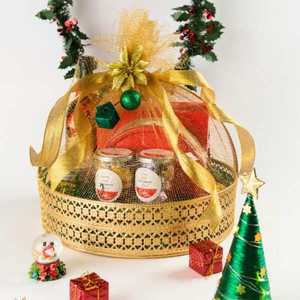 A Customised Magical Gift Basket at Offer price displayed with various treats, showcasing its personalized options, ready to be gifted for any occasion.