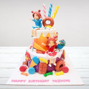 "Massive multi-tiered birthday cake decorated with colorful Trending Candy Birthday Cake 5 Kg "