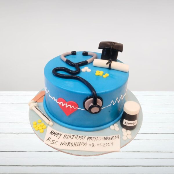 Professional 1 kg birthday cake with medical theme decorations is our Doctor Theme Birthday Cake 1 Kg