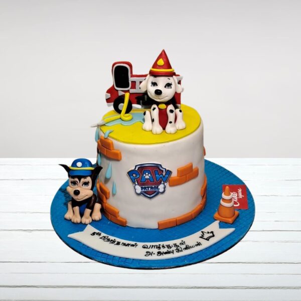 Paw Patrol theme 2 Kg birthday cake with character decorations,