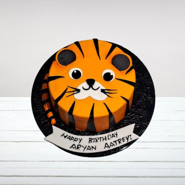 Fierce 1 kg birthday cake with realistic tiger design is our Terror Tiger Birthday Cake 1 Kg