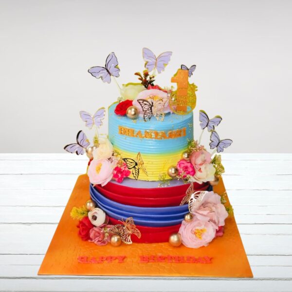 "Elegant 2 Tier Girls First Birthday Cake 5 kg for girls in Chennai with same day delivery option"