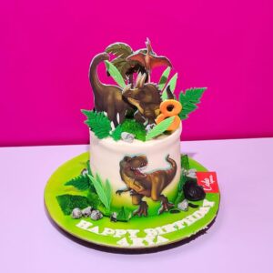 2d dinosaur theme birthday cake 2 kg from Cake Square Chennai, featuring colorful prehistoric designs perfect for young paleontologists and dino enthusiasts.