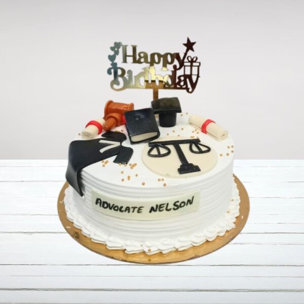 Sophisticated Amazing Advocate Birthday Cake 1 Kg from Cake Square Chennai with legal profession motifs