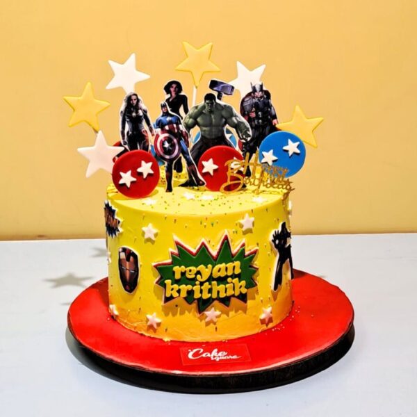 Action-packed Awesome Avengers Birthday Cake 2 Kg from Cake Square Chennai with superhero designs