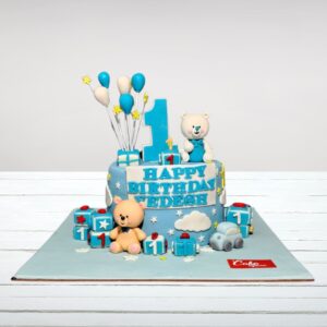 "Classic Blue Boys First Birthday Cake 3 kg for boys with modern designs, delivered fresh in Chennai"