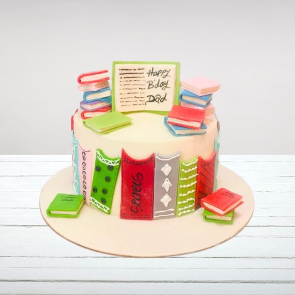 "Bookworms Birthday Cake 2 Kg featuring literary-inspired design with book motifs, perfect for avid readers and literature lovers. Order your theme cake from Cake Square Chennai."