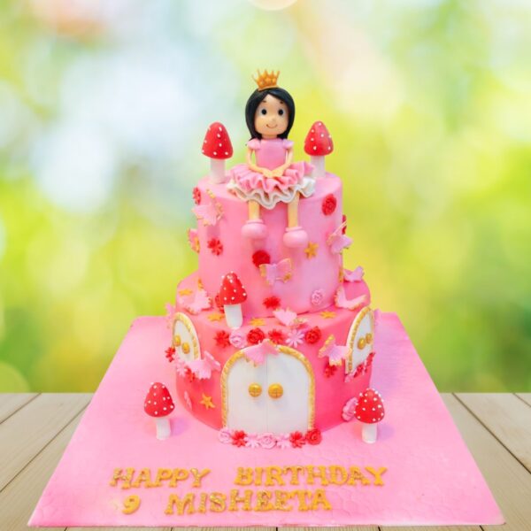 Elegant Charming Pink Girls Birthday Cake 5 Kg from Cake Square Chennai with delicate floral accents