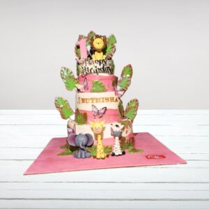 "Sophisticated and Elegant Animals First Birthday Cakes 7 kg with premium decorations, available in Chennai"