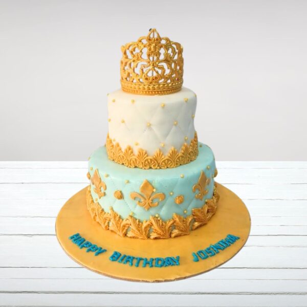 Elegant Crown First Birthday cake 5Kg from Cake Square Chennai, featuring a regal crown design perfect for a little princess's first birthday celebration.