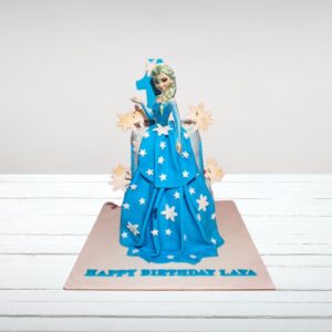 "Elegant Frozen Princess Elsa First Birthday Cake 4 kg with sparkly details, available for same day delivery in Chennai"