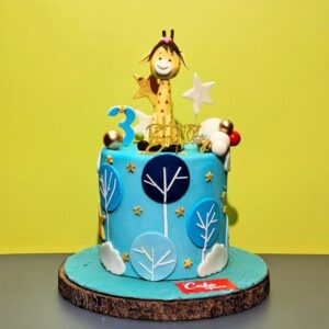 Happy Giraffee 3rd Birthday cake from Cake Square Chennai, featuring a charming giraffe design perfect for an animal-themed third birthday celebration.