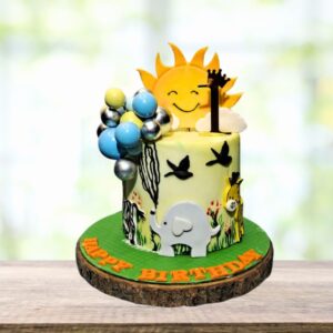 Cheerful Little Sunshine Birthday cake 1 Kg with bright yellow accents