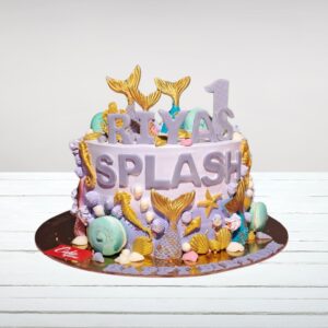 "Enchanting Lovely Lavender Mermaid Birthday Cake 2 Kg with shimmering scales and seashells, available for same day delivery in Chennai"