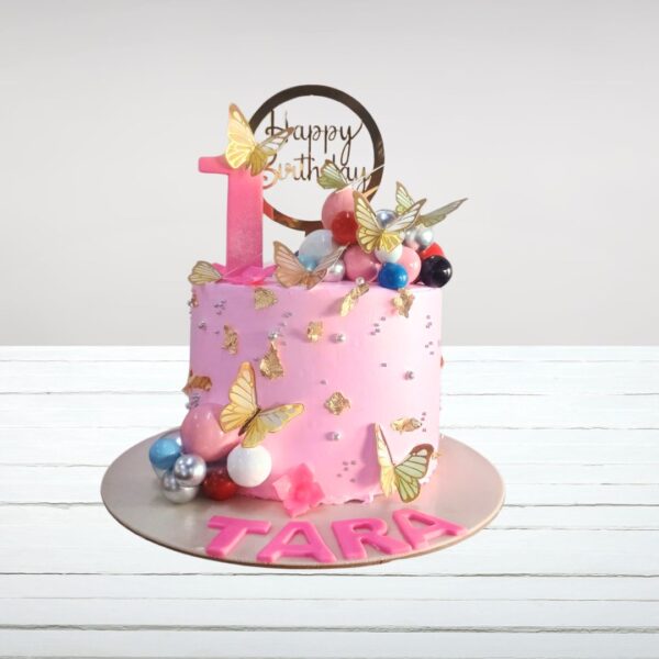 Elegant Premium Pink First Birthday Cake 2 Kg from Cake Square Chennai with luxurious design