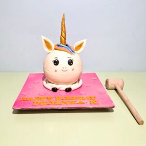 Enchanting Pretty Unicorn Pinata Cake 1 Kg from Cake Square Chennai with hidden candy surprise