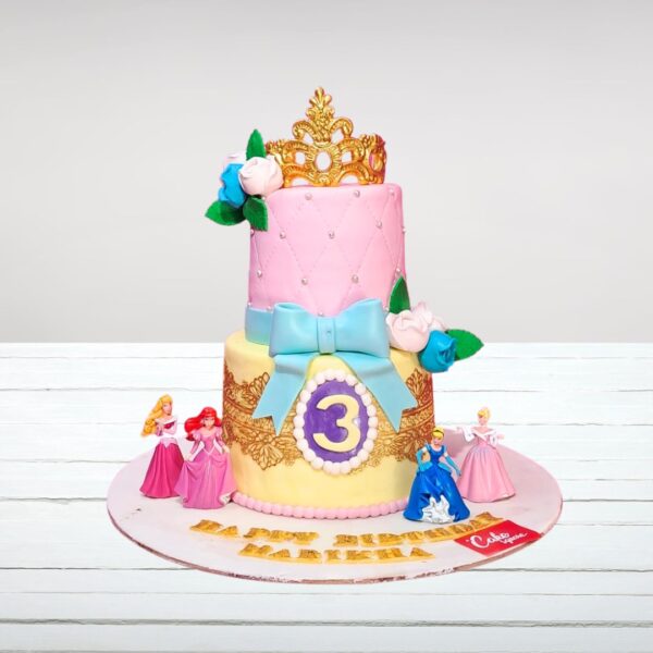 Pretty princess 3rd birthday cake 4 kg from Cake Square Chennai, featuring a enchanting princess-themed design perfect for a royal third birthday celebration.