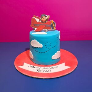 Simple Flying machine Birthday Cake 1 Kg from Cake Square Chennai, featuring a charming airplane design perfect for young aviation enthusiasts.