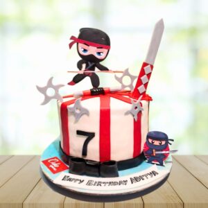 Action-packed Super Ninja Theme Kids Birthday Cake 2 Kg from Cake Square Chennai with stealthy warrior designs