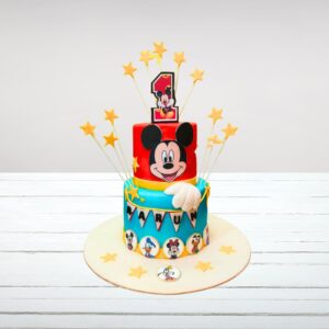 "Premium and The Best Disney Mickey Theme First Birthday Cake 5 kg with classic Disney decorations, available for same day delivery in Chennai"