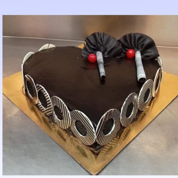 Valentines Day Cakes - Valentines Day Chocolate Truffle Heart Shape  1 Kg